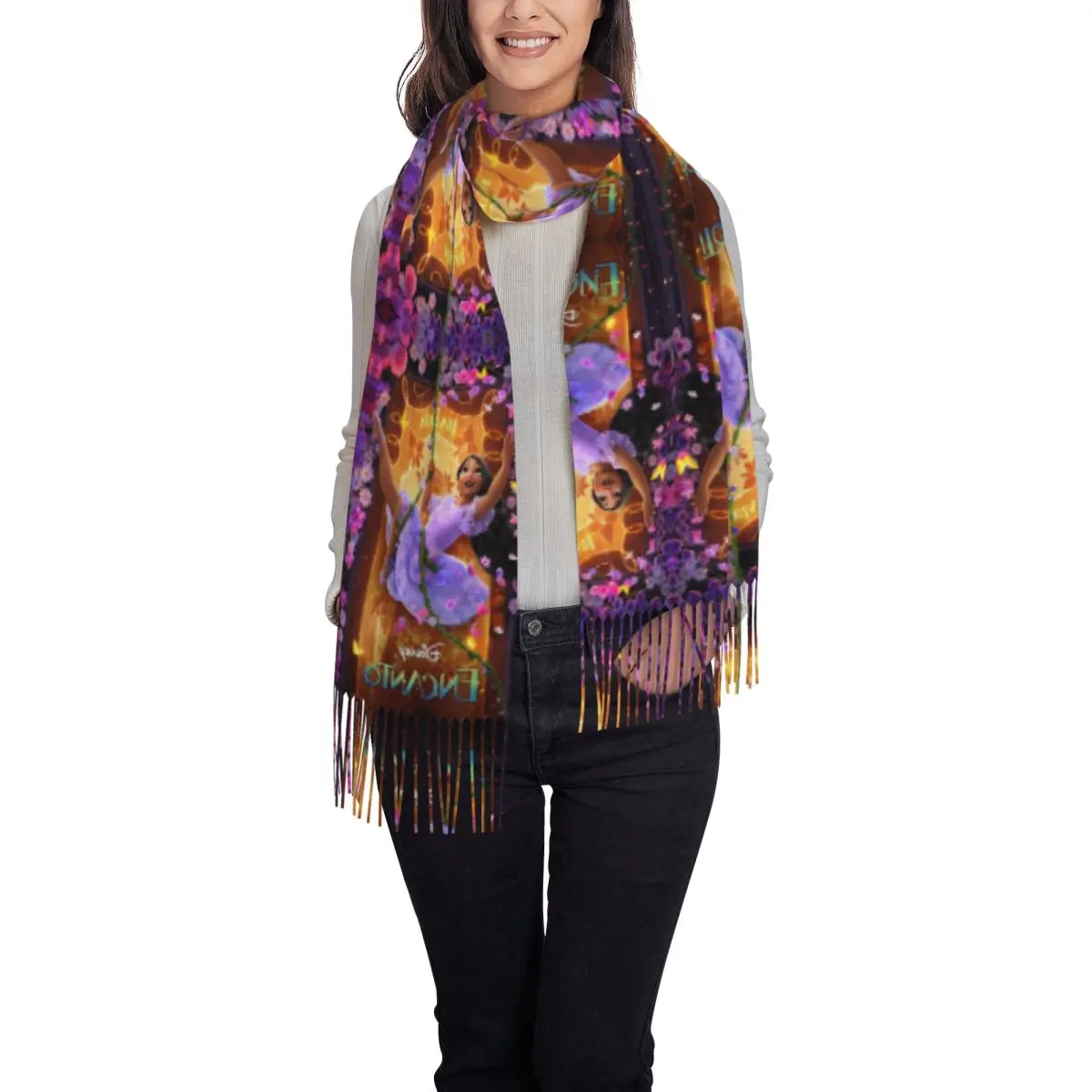 Шарф с принтом на заказ унисекс зимние теплые шарфы шали