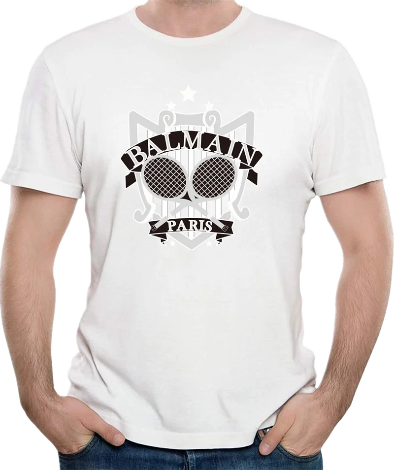 

Balmain Tees Men's Letter Printed Round Neck Short Sleeve All-match T-shirt