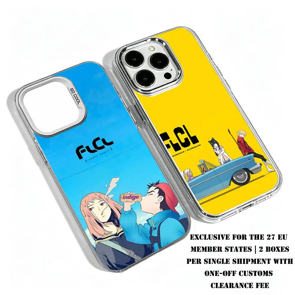 Чехол Fooly Cooly FLCL Anime C-cyber Love для iPhone 17 16 15 14 Pro Max Plus, силиконовый, серебристый, жесткий чехол-накладка (art.: 3920dc002facd) - 3920dc002facd