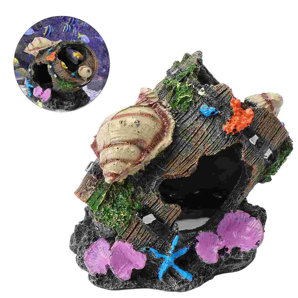 

Cave Aquarium Reptile Hiding Tank Turtle Decor Hide Hideaway Ornament Snake Broken Platform Hideouts Drying Shelter Habitat