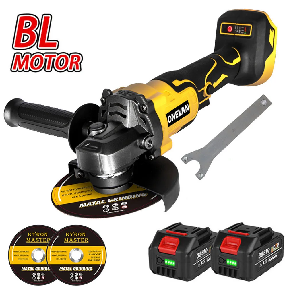 125MM 10000RPM Brushless Electric Angle Grinder Cordless Variable Speed Cutting Polishing Power Tool For Makita 18V Battery
