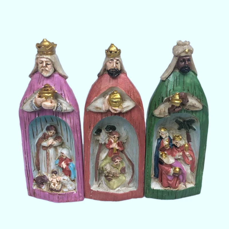 

Three Wise Men Nativity Set Resin Crafts Three Kings Figurine Roman Kings Nativity Set Abstract Art Sculpture