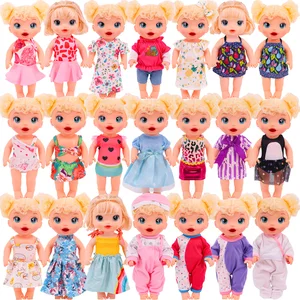 Doll Clothes For 12Inch Alive Baby Doll Print Cute Suspenders Dress&Siamese Suit Accessories,Only Se in USA (United States)