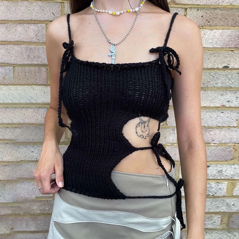 

Spring Summer Fashion Slim Sexy Plain Sleeveless Low Cut Knitted Camis Backless Women Tank Top Corset Crop Top Midriff Costume