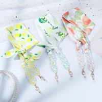 new candy color acrylic flower sunglasses mask chain lanyard bohemia print silk scarf glasses chain neck strap for women jewelry