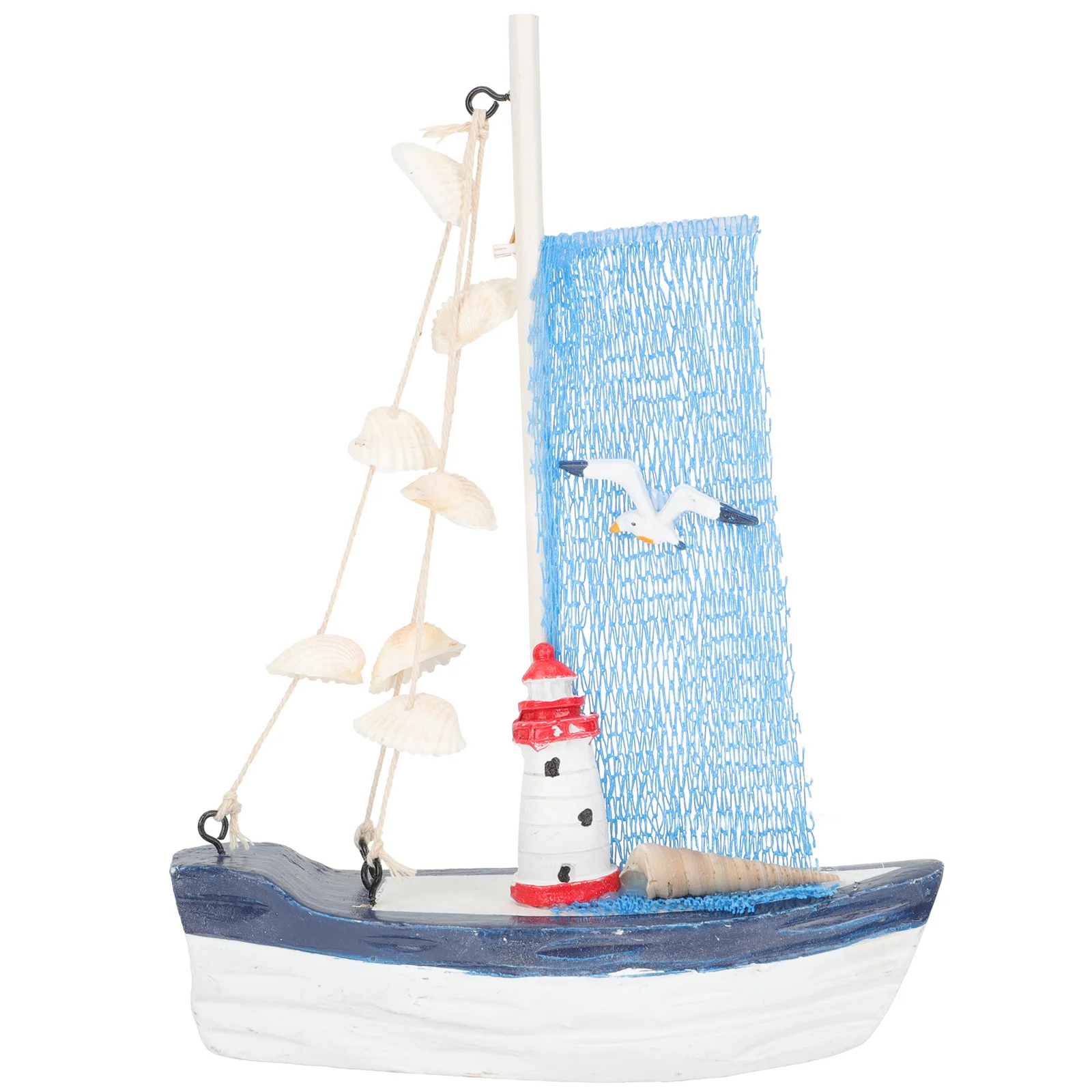 

Sailboat Nautical Model Ship Decor Boat Wooden Sailing Ornament Statue Figurine Coastal Beach Mediterranean Wood Decoration