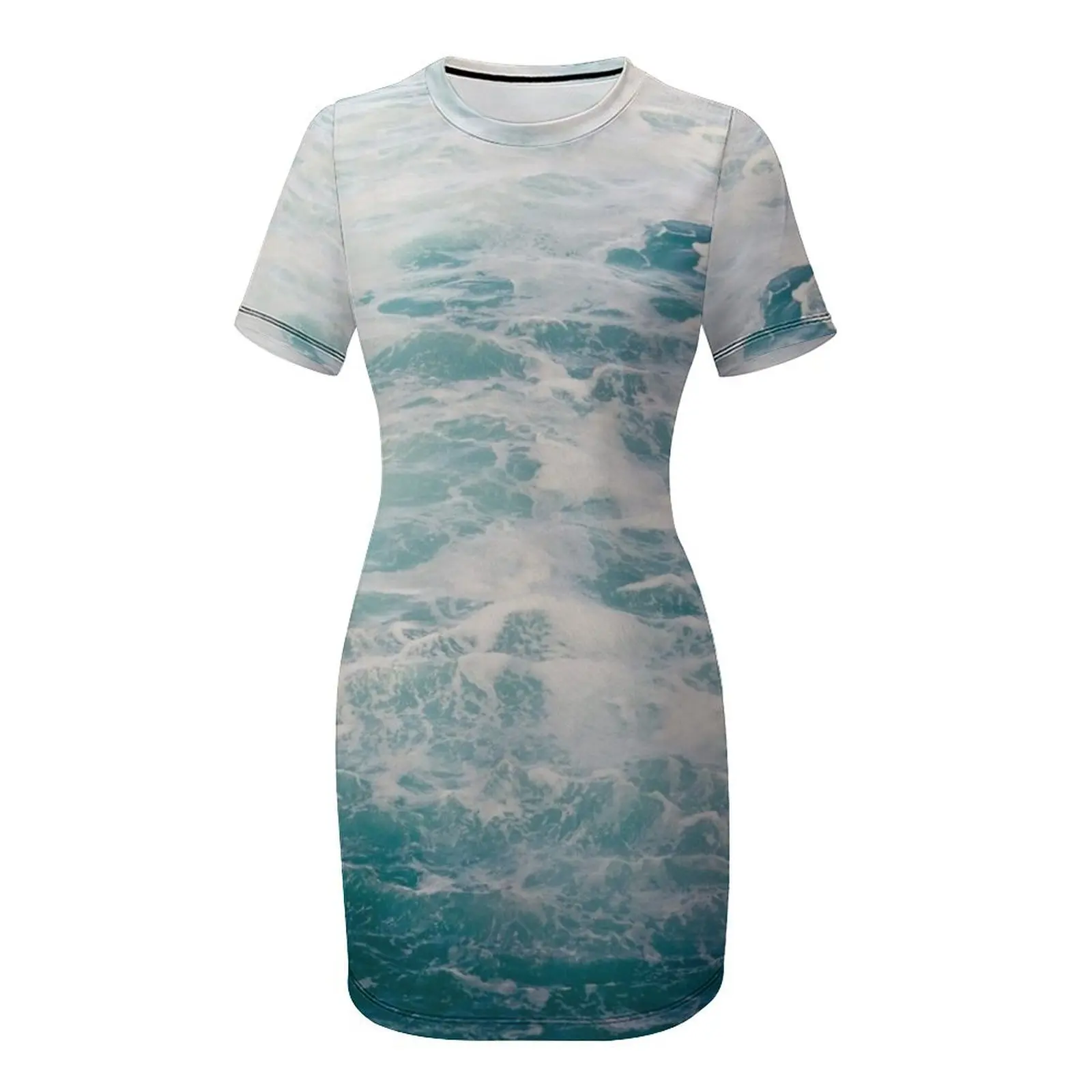 Turbulent Blue Waters Платье с короткими рукавами Роскошные вечерние платья Женский