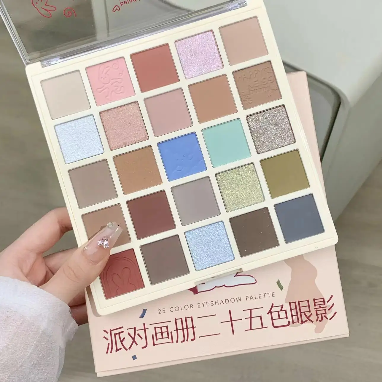 Палетка матовых теней для век 25 цветов блестящие тени водонепроницаемые стойкие