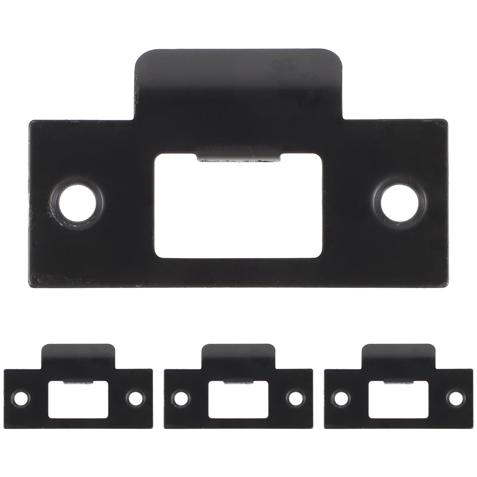 

4 Pcs Extension Deadbolt Cover Plate Strike Door Locks Front Stainless Steel Covers