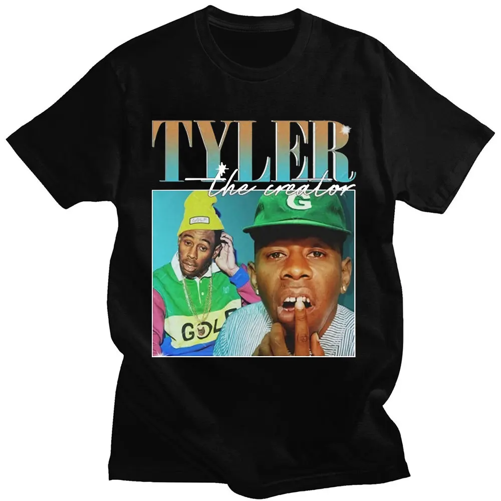 

Rapper Tyler The Creator T-shirts Men Women Black Retro Graphic T Shirt Cotton Oversized Tee Shirt Harajuku Streetwear Unisex