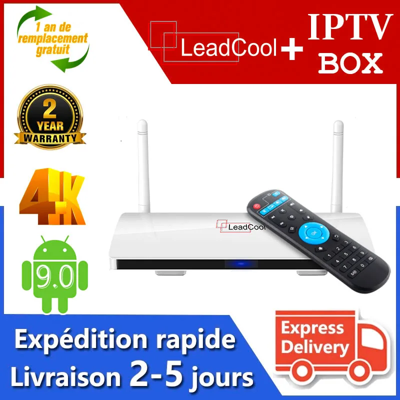Leadcool Ip tv Box Smart TV Android 9 0 4K Amlogic S905W 1 ГБ 8 2 Гб 16 медиаплеер H.265 IP Франция доставка
