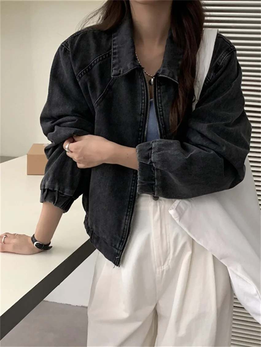 Винтажные свободные пальто Alien Kitty новинка 2024 стильные джинсовые Офисная женская