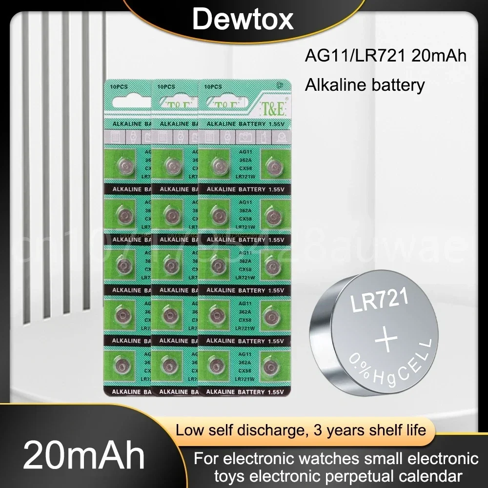 50-200 шт. 1 55 В AG11 LR721 LR 721 кнопочный щелочной аккумулятор типа таблетка AG 11 GP62 часы Pilas