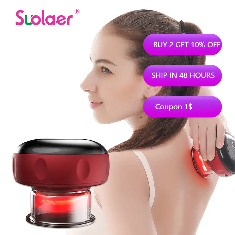 

Electric Cupping Therapy Machine 4 in 1 Smart Vacuum Scraping Cupping Set 12/6 Modes Rechargeable Cupping Massager for Body Back