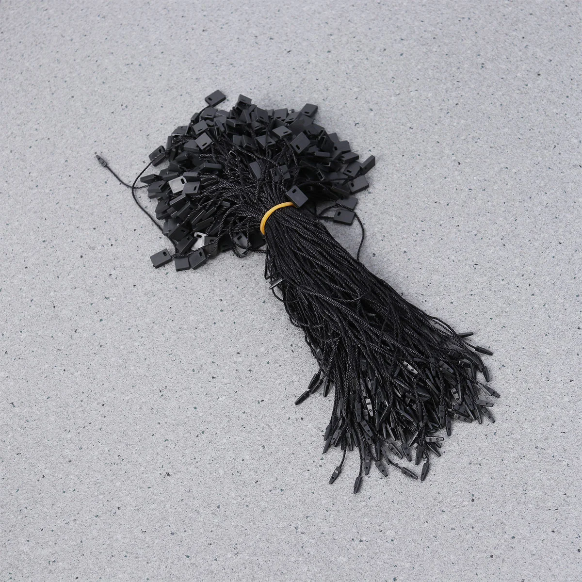 

950PCS Black Tag String Nylon String Snap Lock Pin Loop Fastener Hook Ties (Black)