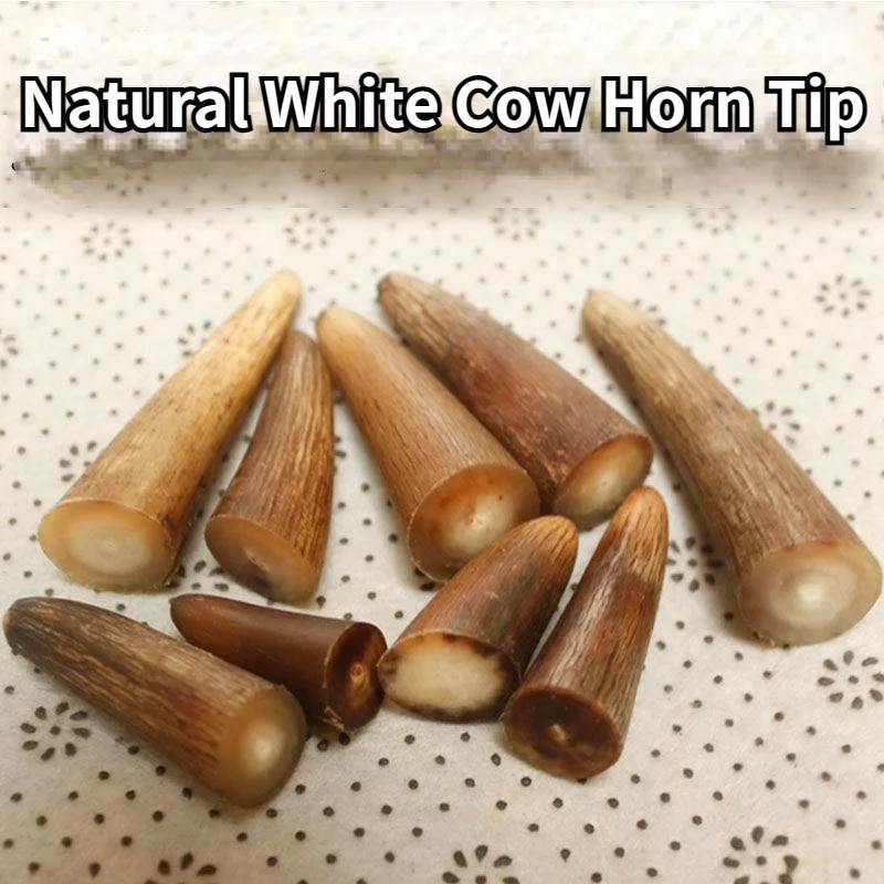 Однотонное белое искусственное сырье Ручка ножа резьба корова Рог наконечник