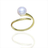 meibapj new arrival natural freshwater pearl classic simple ring real 925 sterling silver fine wedding jewelry for women
