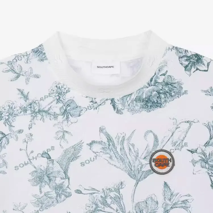 Women's Golf Casual Round Neck Floral Print Short Sleeve Summer Tee Tshirt