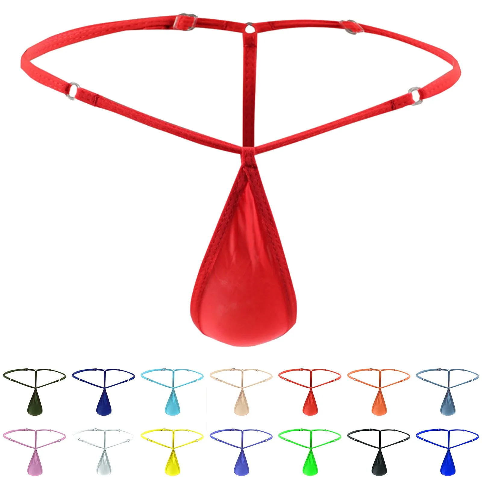 

Men's Underwear Fit Translucent Ice Silk Low Waist Buckle G String Pants T Pants Mesh Bodycon Fishnet Tights