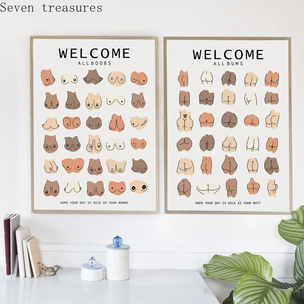 Новые Сексуальные пуговицы коллаж забавная табличка для ванной комнаты холст