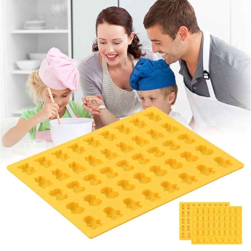 

40 Even Cute Silicone Mold Cartoon Animals Silicone Grids Chocolate Mold Candy Maker Ice Tray Jelly Mould Cake Diy Making Tool