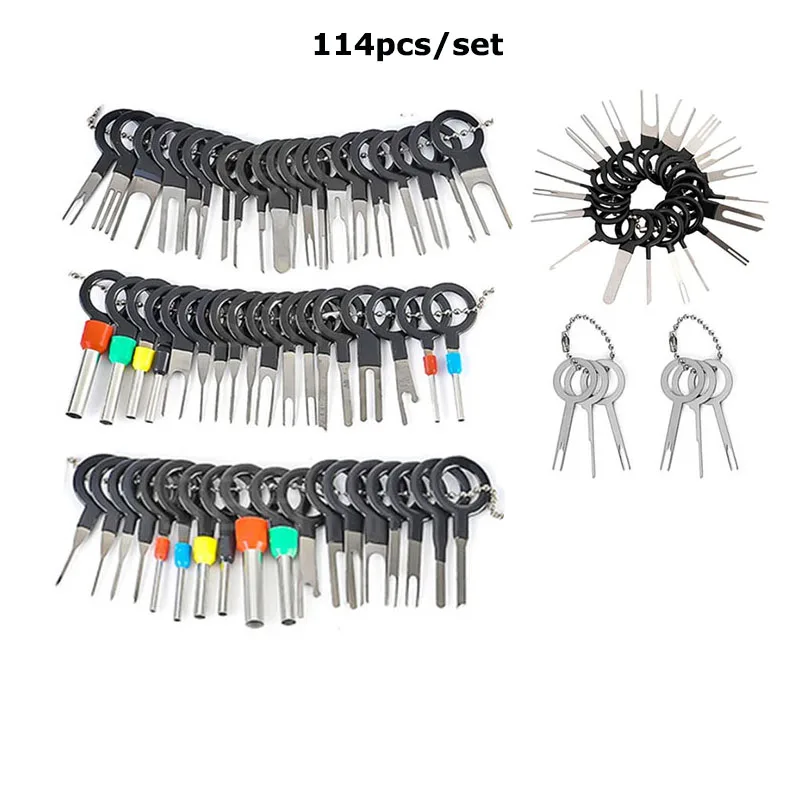 

36-114pcs/Set Terminal Removal Tool 25 Models Electrical Wiring Wire Harness Crimp Connector Pin Extractor Kit Repair Hand Tool