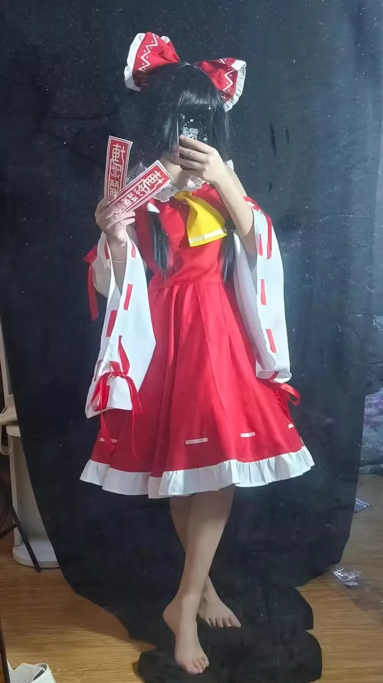 Фото Костюм для косплея Hakurei Reimu из аниме Touhou Project, женская форма в стиле микофуку, полный комплект одежды №3