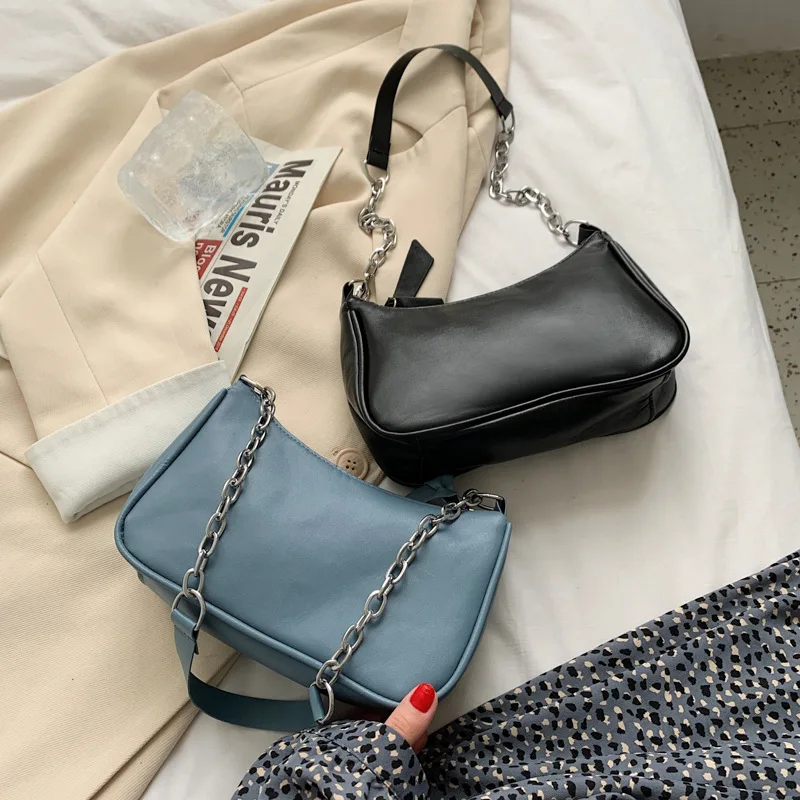 

Soft PU Leather Women Purple Underarm Bag Retro Solid Color Ladies Messenger Handbags Fashion Design Girls Small Shoulder Bags