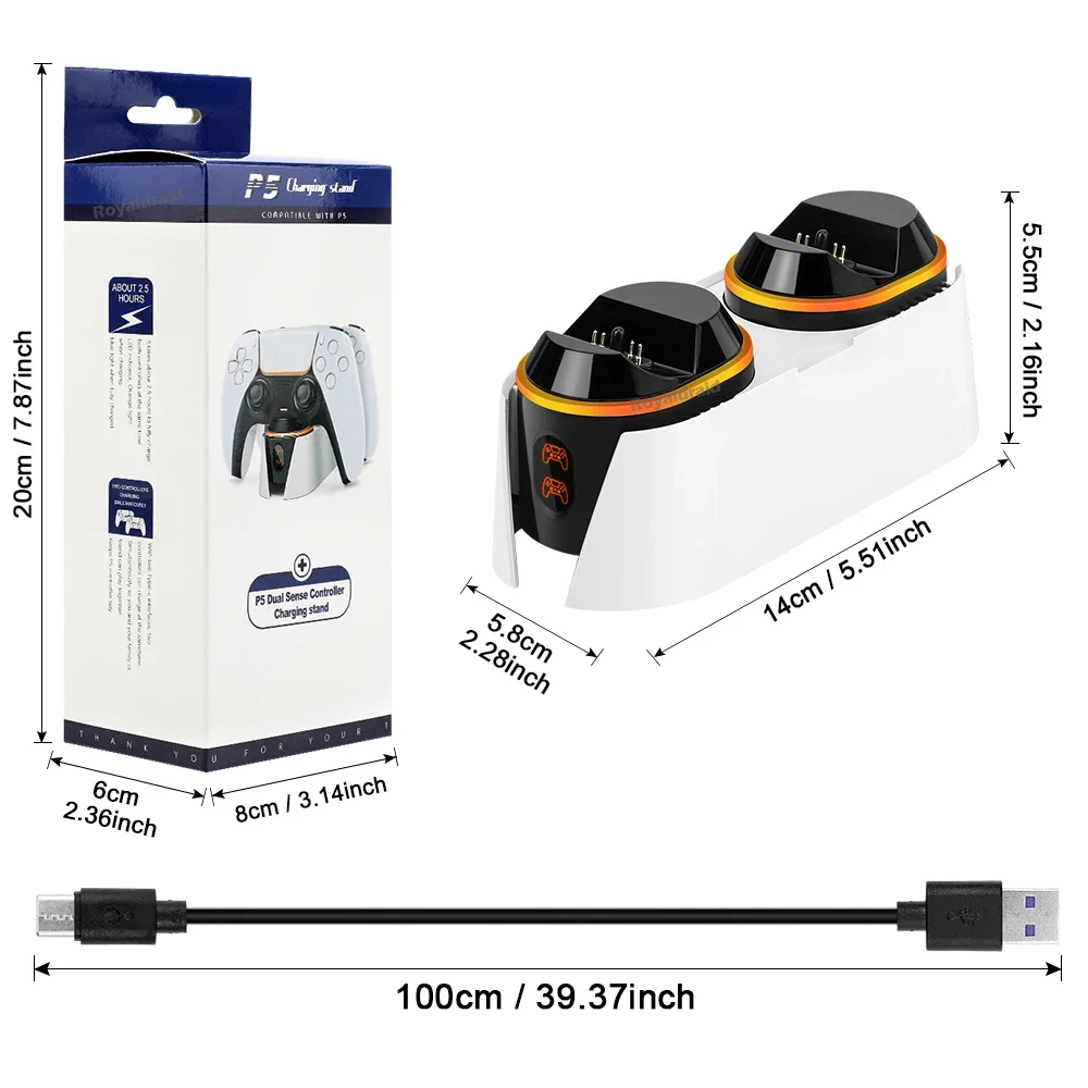 Для PS5/тонкий контроллер Joypad джойстик зарядное устройство Двойная док-станция