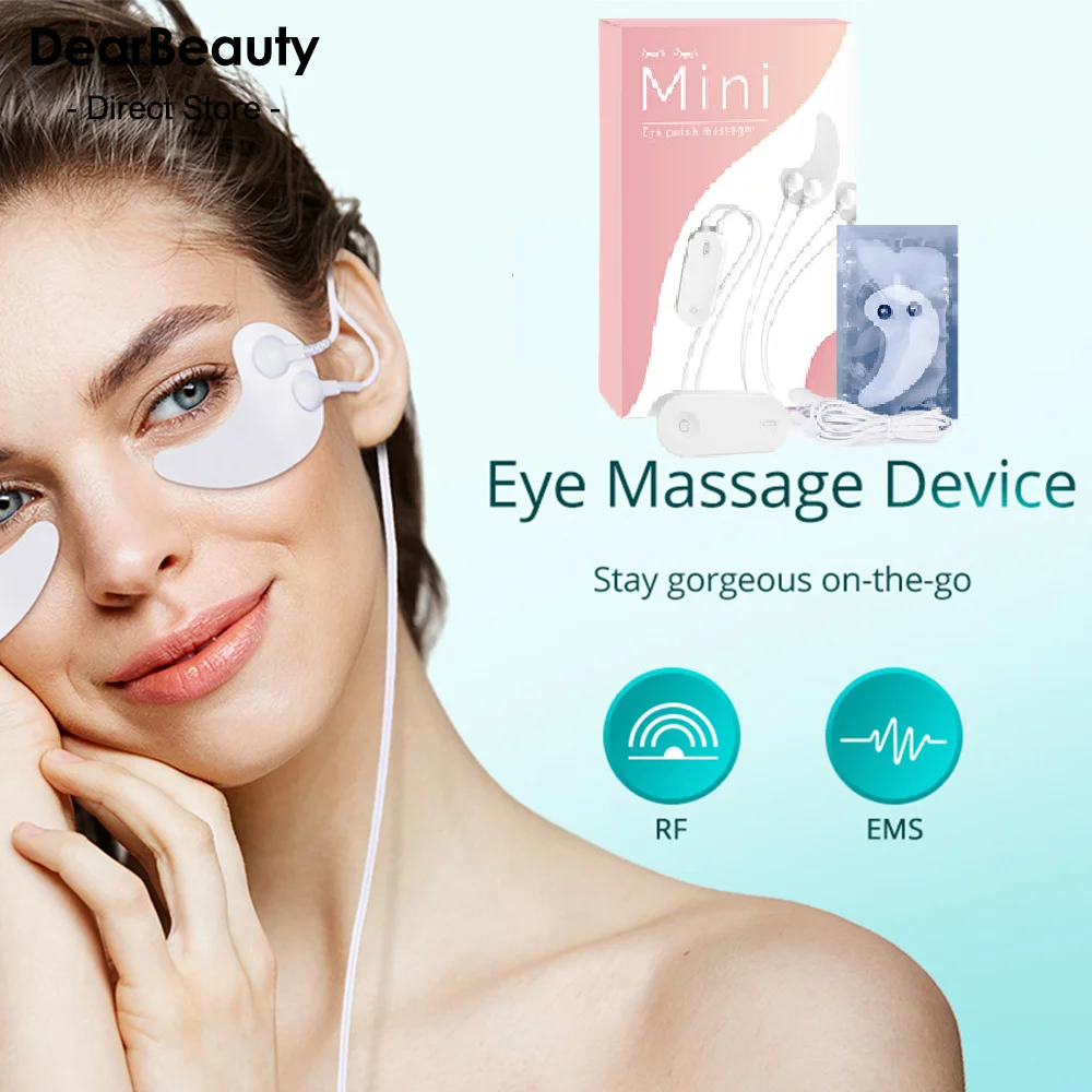 

Microcurrent RF Massage Eye Mask Electric Eye Patch Massager Mini Hydrogel Hot Reduce Wrinkles Puffiness Dark Circles Eye Bags