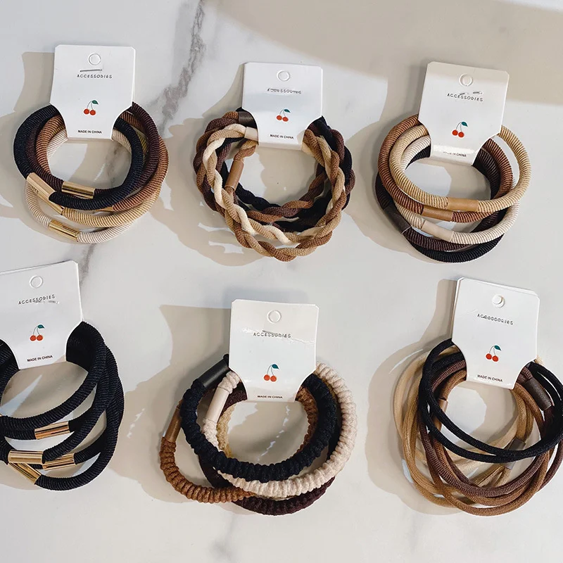

5PC New Fashion Girl Hair Accessories For Women Beauty Rubber Bands Scrunchies Elastic Girls Ponytail Holder Ties