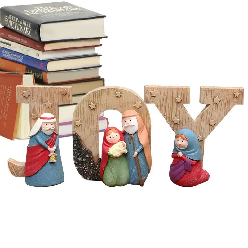 

Resin Nativity Manger Ornaments Set Nativity Manger Room Statue Christmas Nativity Sets Dining Table Decor Ornament Holiday