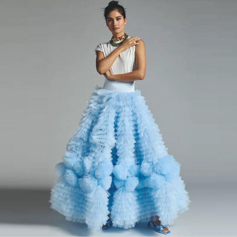 Женская юбка-макси с поясом на резинке