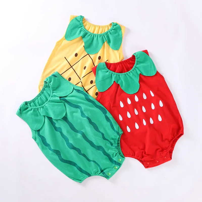 Summer Baby Clothes Boys Girls Fruit  Bodysuit For Newborns Toddler Cotton Cute Jumpsuit For Kids 0 To 12 Months Free Shipping