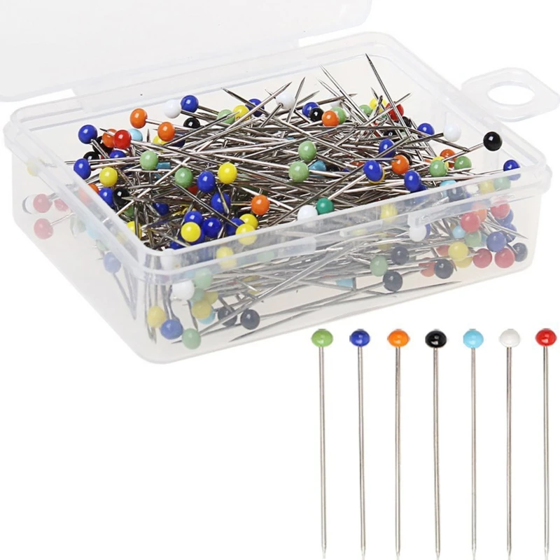 

250pcs 38mm Sewing Pins for Fabric Bead Glass Head Pins Stitch Knitting Needle DIY Safety Pin Quilting Tool Sewing Accessories