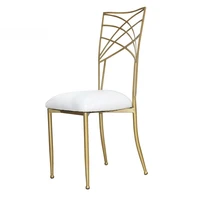 metal solid reinforced chair hotel outdoor wedding dining chair backrest flat iron soft wrapped bamboo chair