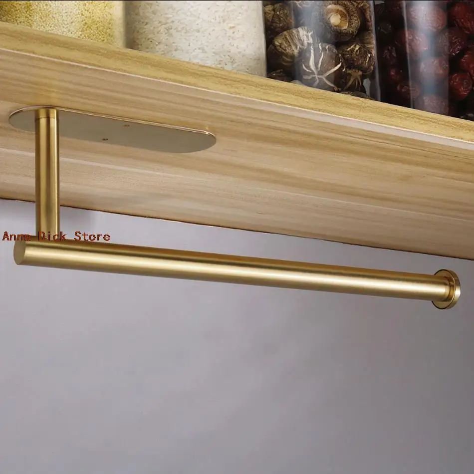 

Adhesive Paper Holder Gold 304 Stainless Steel Stand Toilet Paper Towel Rack Tissue Roll Hanger for Kitchen Bathroom Free Nail
