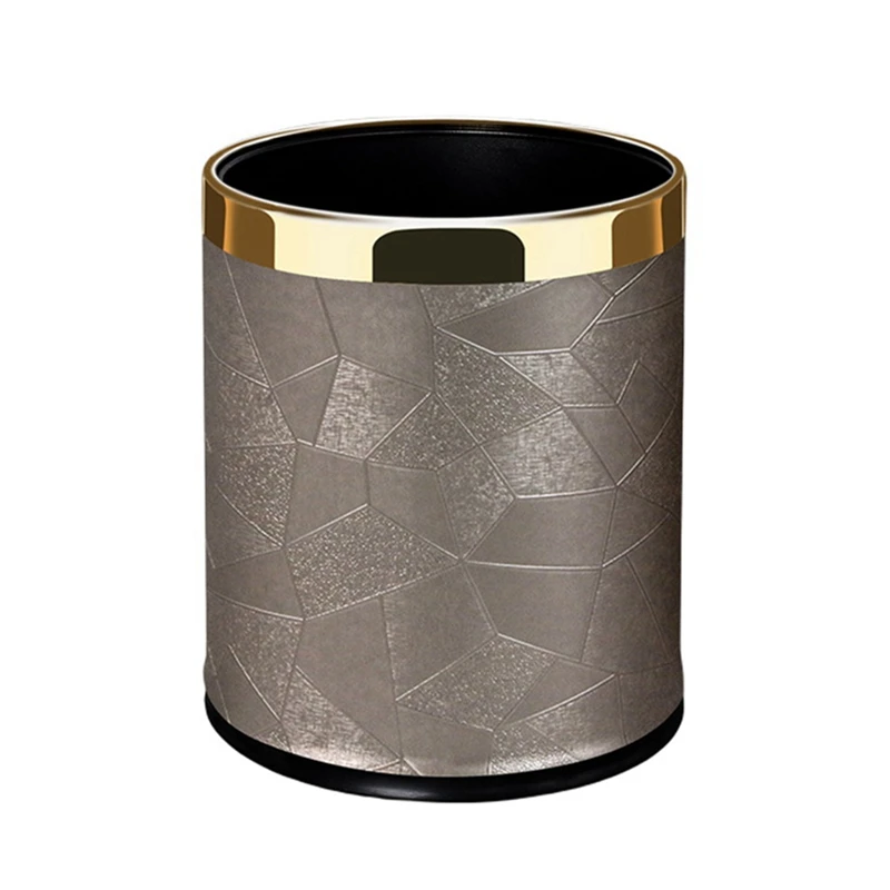 

PU Garbage Can Without Lid Paper Basket with Removable Inner Bin for Hotels Kitchens Bathrooms Etc