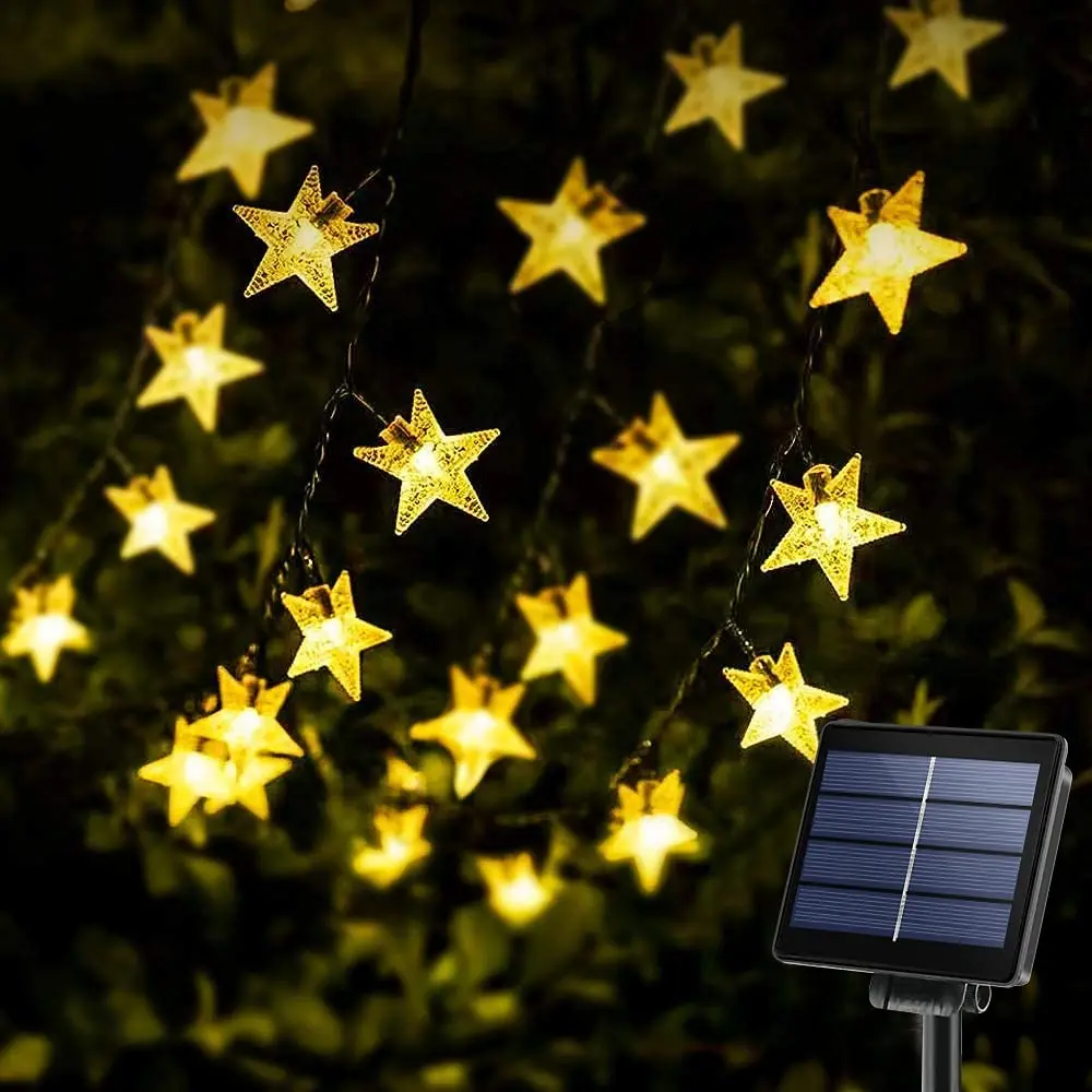 

Solar Powered Star Twinkle Outdoor Lights 8 Modes Waterproof Solar Outdoor String Lights Patio Lights, for Yard Party, Wedding