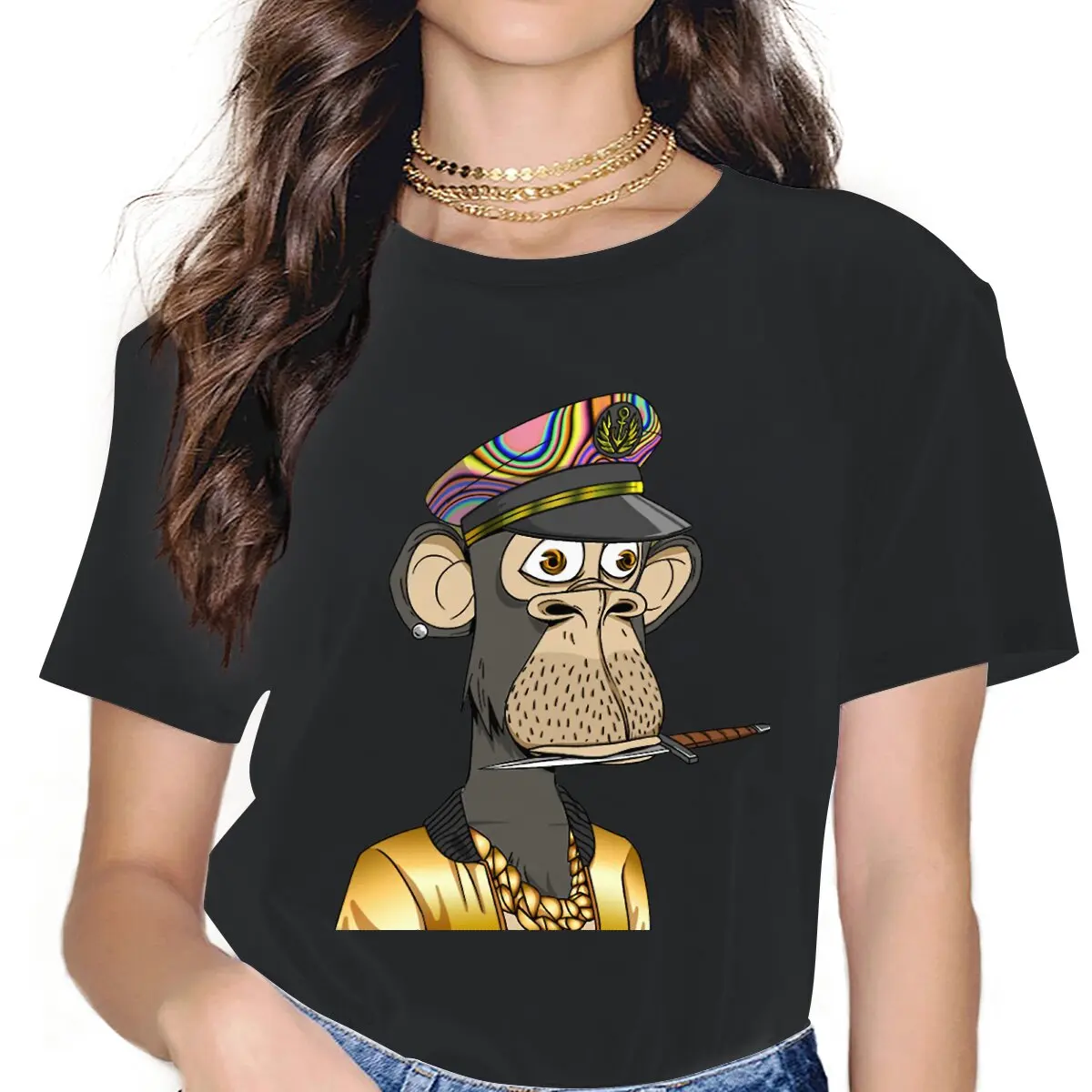 

Скучающий яхт клуб 8135 Kawaii Girls Women футболка NFT непонятный маркер блокней 5XL Blusas Harajuku Повседневный с коротким рукавом