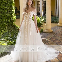 nicolle eden sweetheart princess backless floor length wedding dress 2022 custom made lace applique robe de soir%c3%a9e vestido