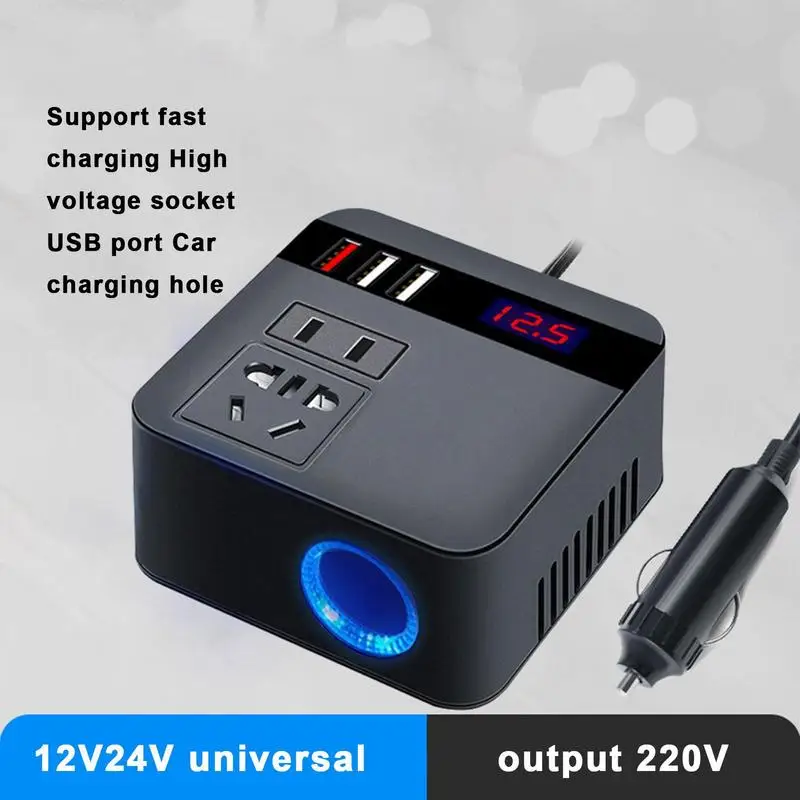 

Car Charger Inverter Portable Power Adapter 12V 24V to 220V Car Supplies Energy Saving Outlet for Charging Tablets Phones