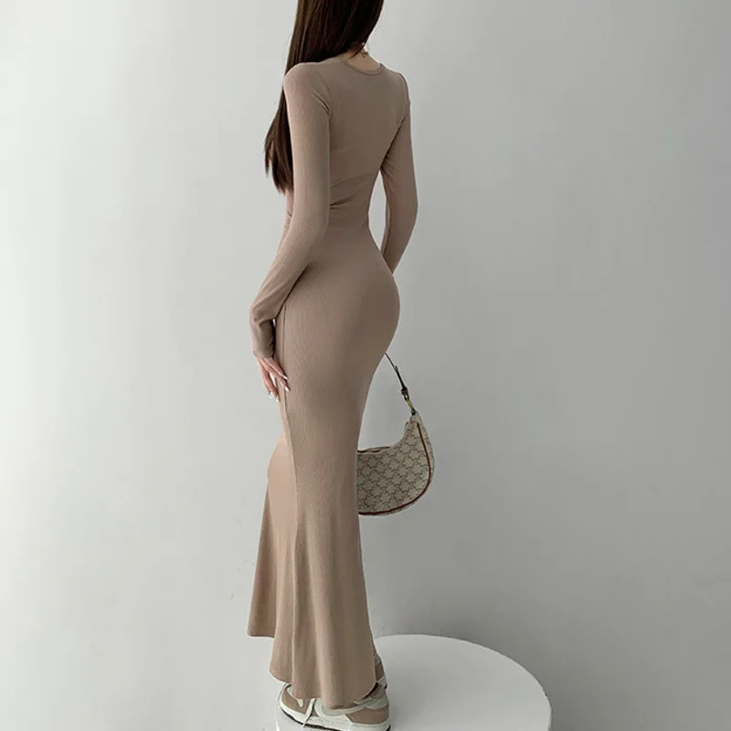 

Женское длинное вечернее платье, элегантное облегающее Платье макси с открытыми плечами, одежда для дня рождения, весна-осень 2023