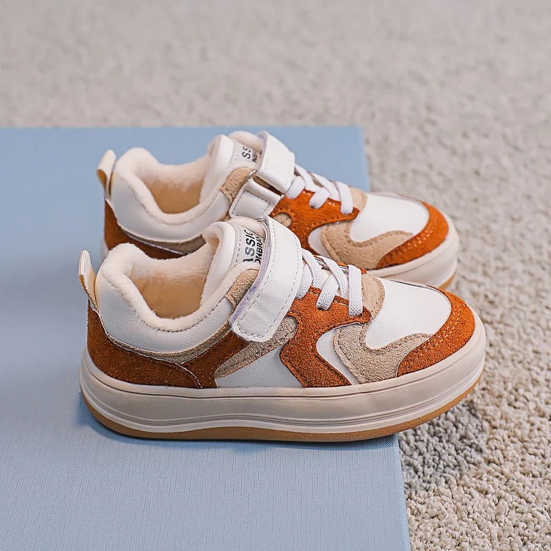 

Size 27-37 Children Casual Shoes for Kids Girls Sports Shoes Boys Non-slip Wear-resisitant Shoes Leather Velvet Sneaker tennis