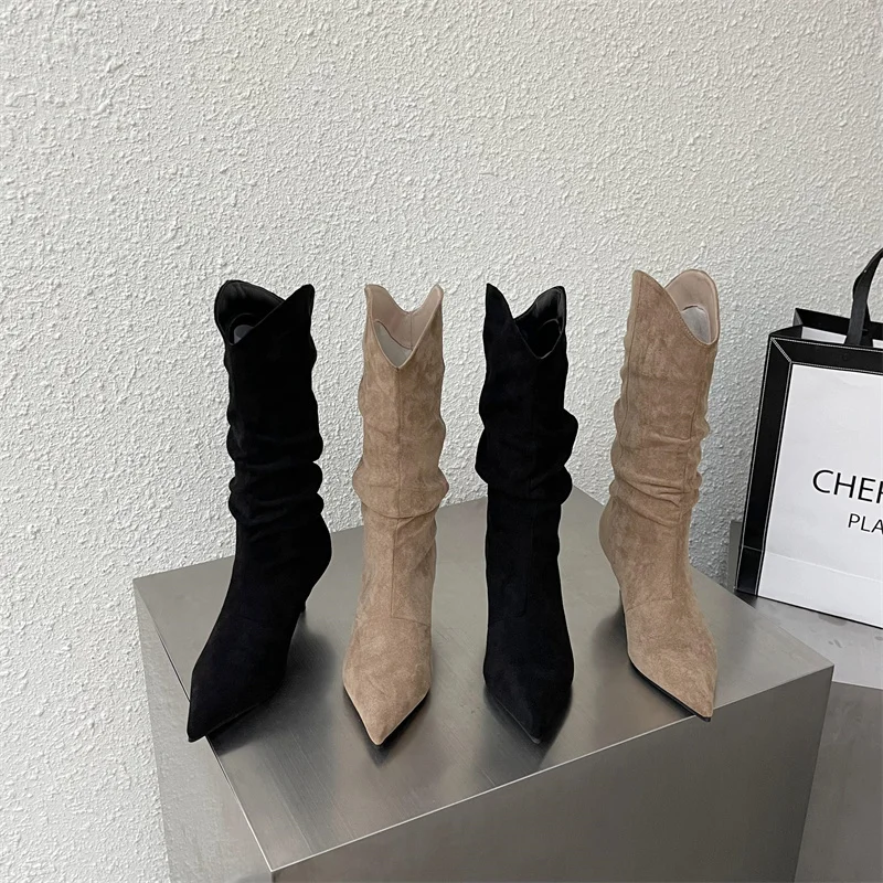 

White Mid-Calf Boots Sexy Thigh High Heels High Sexy Women's Rubber Shoes Rain Boots-Women Low Mid Calf Over-the-Knee 2023 Poin