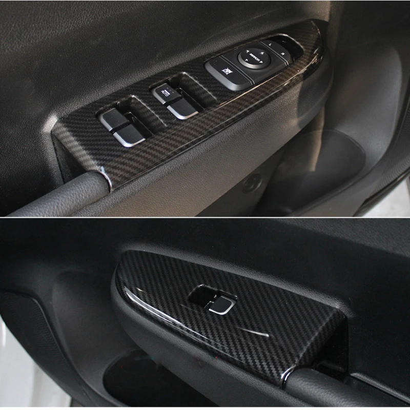 

Inner Door Armrest Window Lift Button control Panel Cover Trim For Kia Rio 4 X-line 2017-2019 ABS stainless steel Interior