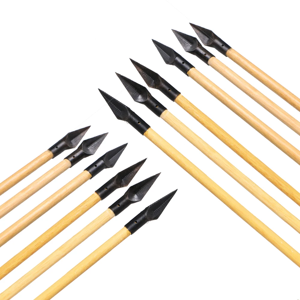 6 шт. деревянные стрелы для стрельбы из лука диаметр 8 мм 31 5 дюйма острая стрела с