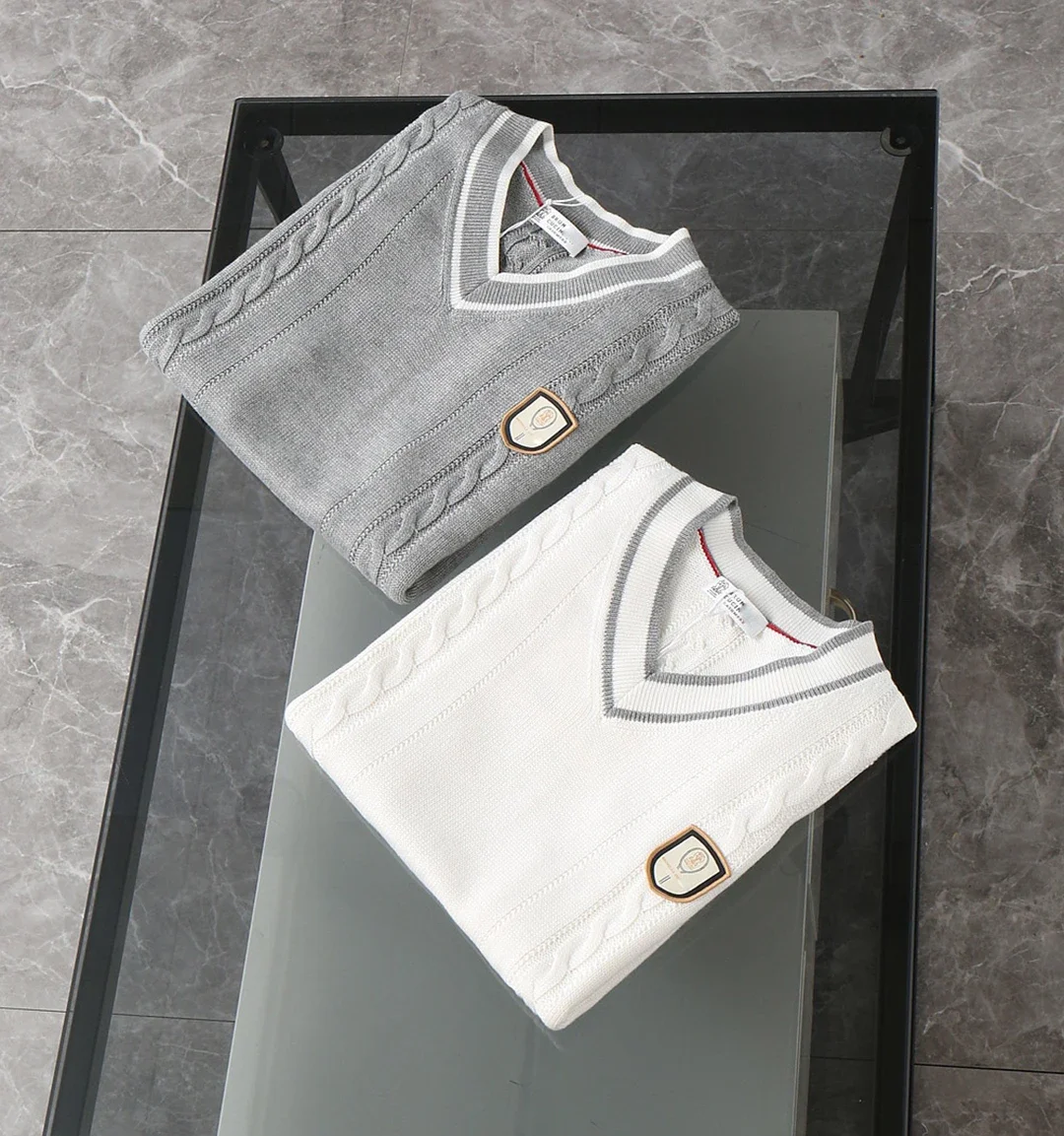 Классический мужской Трикотажный жилет BLLIYOSS из хлопка жареного теста новинка 2024