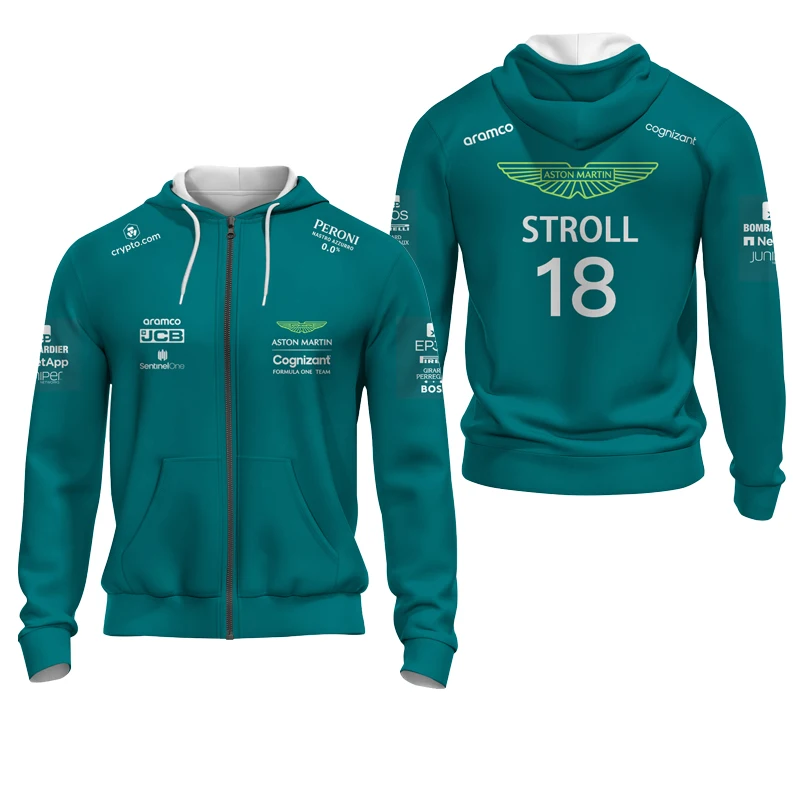 

2023 Aston Martin F1 Jacket Alonso Jersey Uniform Loose Coat Formula 1 Racing Suit Men's and Women's Fan Clothing MOTO Jack Tops