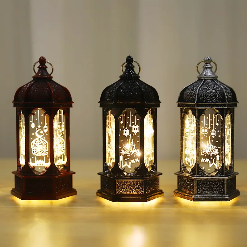 

Ramadan Mubarak Lantern Decorative Candle Holders,Battery-Powered LED Candlestick Lanterns,for Home Eid al-Fitr Party Light Gift